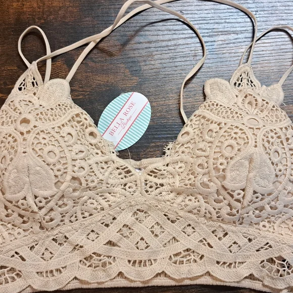 Wishlist Double Strap Scalloped Lace Bralette Romantic Feminine Long Line Small - Picture 2 of 6